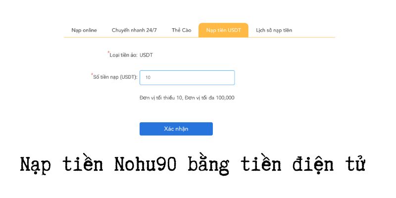 Nạp tiền bằng hình thức tiền điện tử